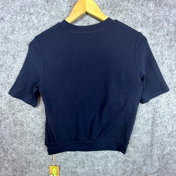 OGL Move Brami Top Womens Small Smoky Navy Lyocell Wool Banded Hem Built in Bra - Picture 2 of 7